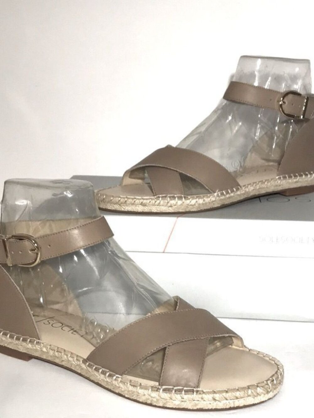 Sole Society Saunda Leather Ankle Strap Espadrille Sandals